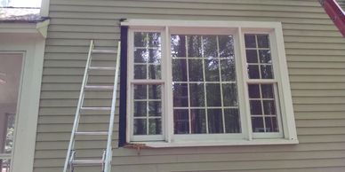 Replacing rotted window trim casing and sill