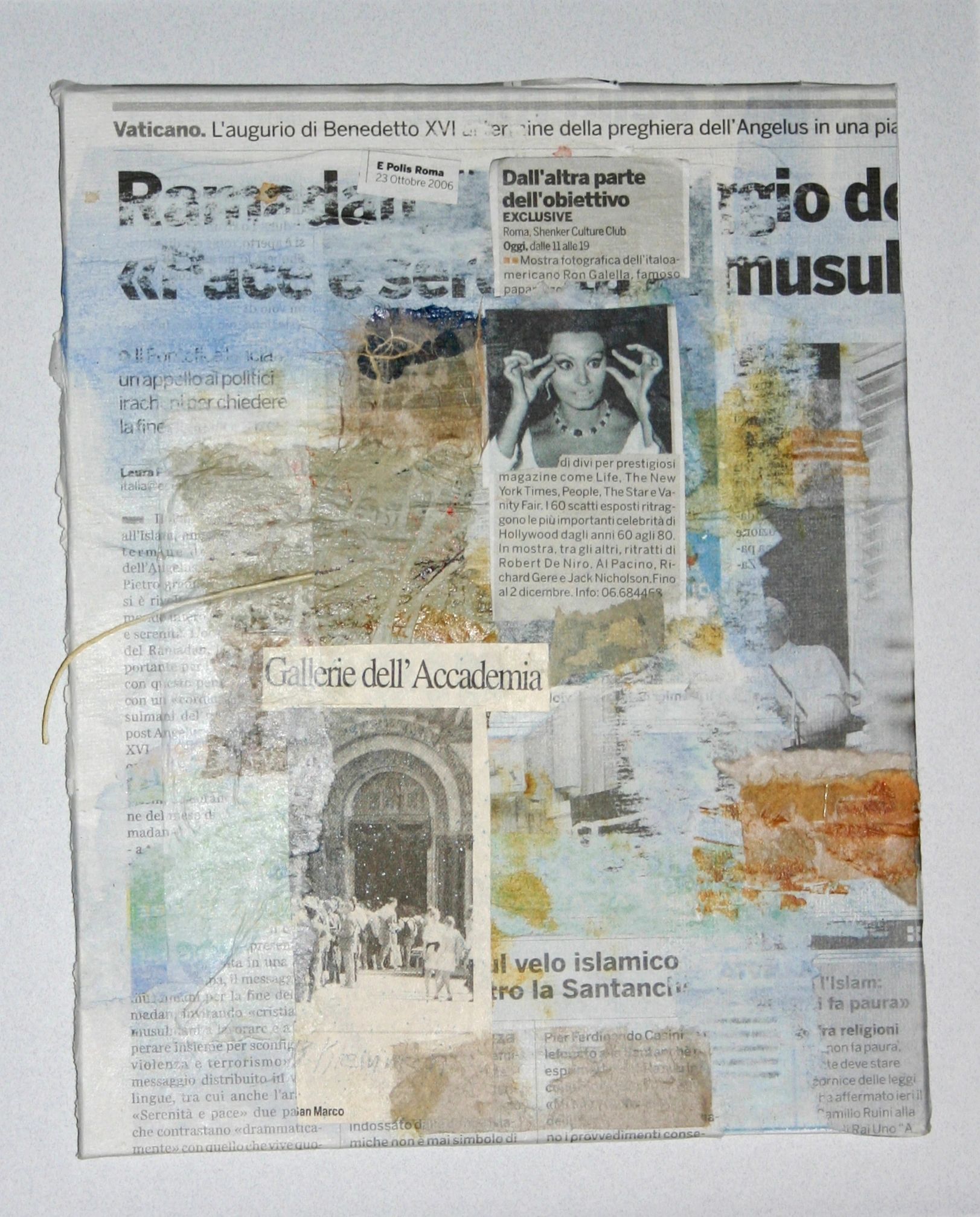 mixed media italy newspapers collage