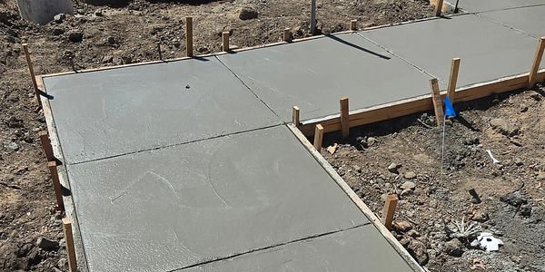 Wet concrete walkway.