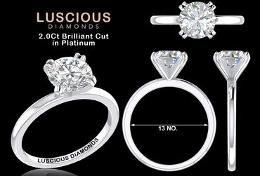 Luscious Diamonds - Diamond Solitaire in White Gold.