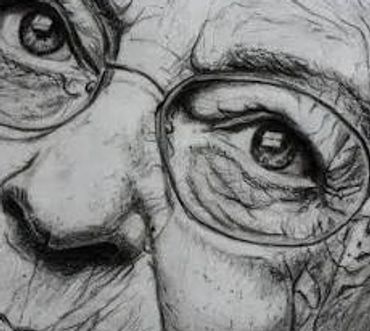 Pencil portrait of Grandma Reba.