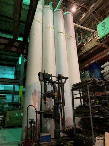 Salvaged large front porch columns