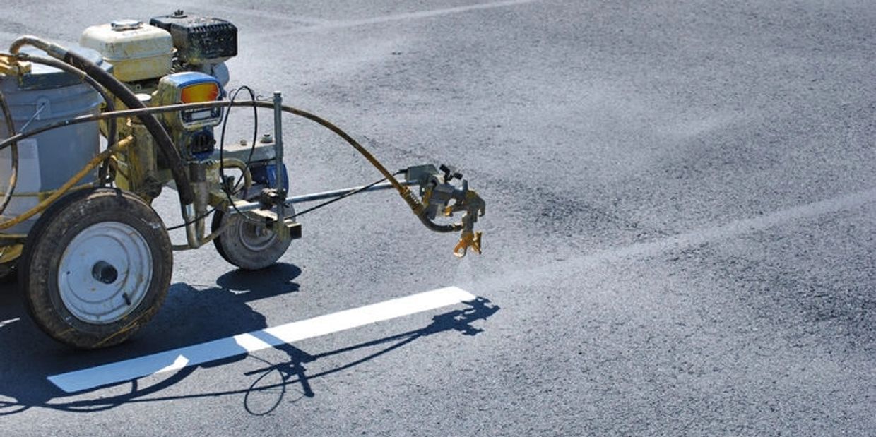 Restriping after a sealcoat.