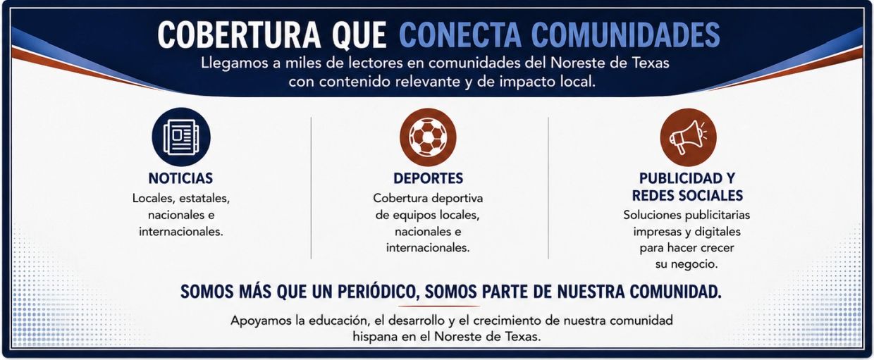 Cobertura informativa y publicitaria en comunidades del noreste de Texas.