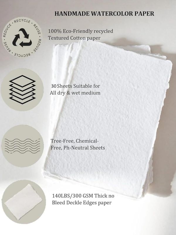 Perfect for tags, gifts, and brochures, our 300 GSM handmade cotton paper in A6 size adds a touch of