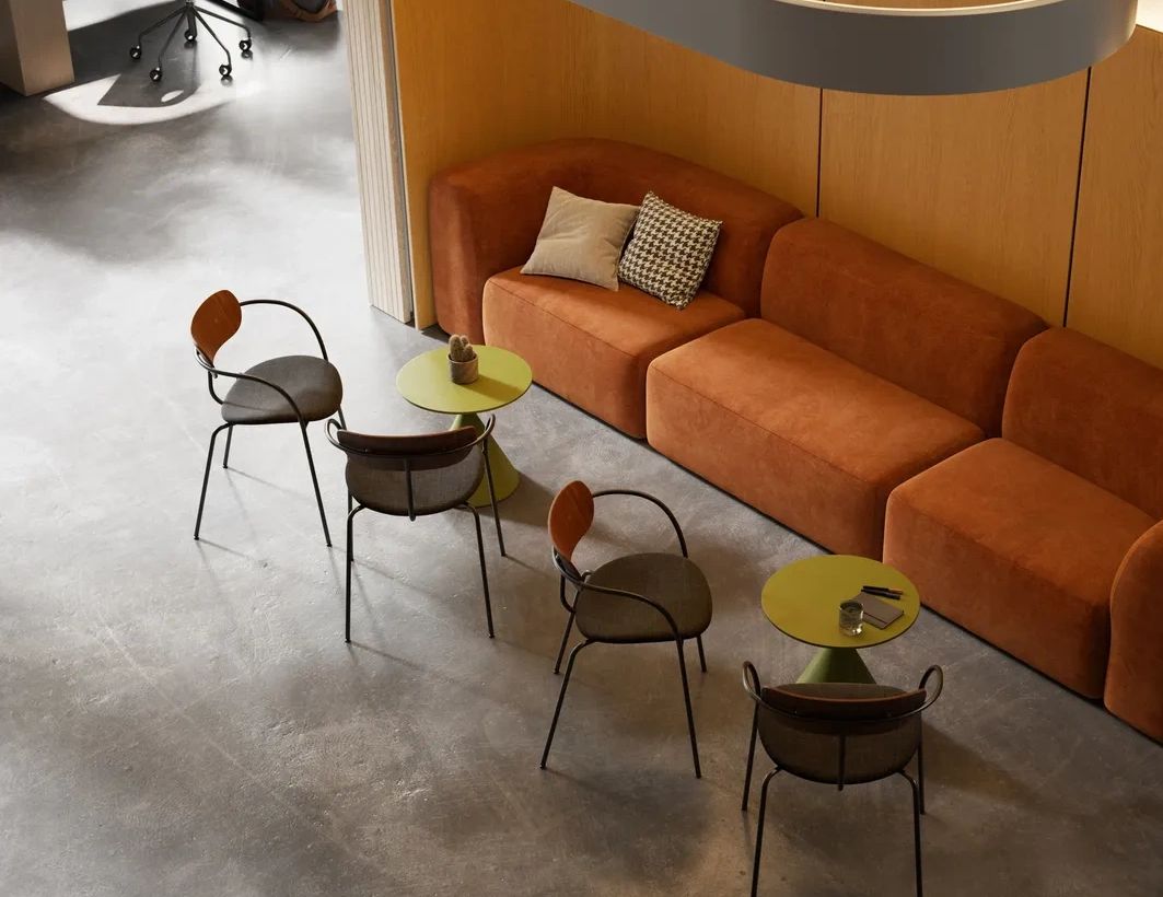 Custom banquette seating in a South Florida hotel lobby by M&M Renovations