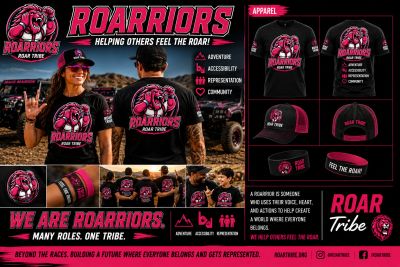 Roarriors community promoting adventure, accessibility, and representation.