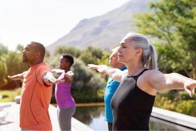 Group of people exercising and losing weight.