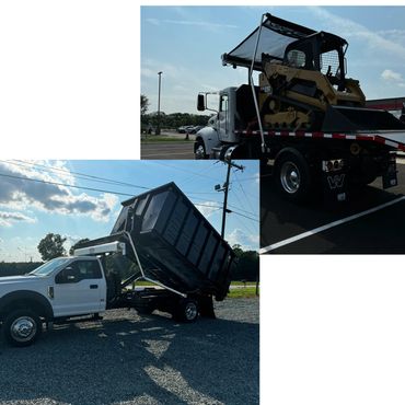 Hooklift trucks designed for hauling dumpsters and heavy equipment loads.