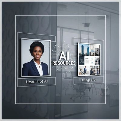 AI resources showcasing Headshot AI and Images AI with professional visuals.