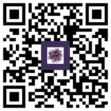 A QR code with a purple floral design saying 'Good Girl' in the center.