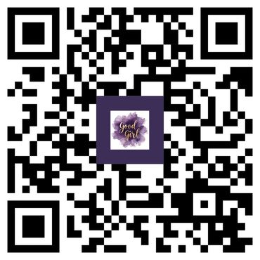 A QR code with a purple square and 'Good Girl' text in the center.