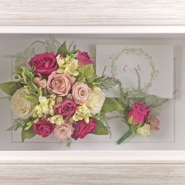 Preserved wedding bouquet. Freeze dried flowers. Created by The Flower Preservation Studio.