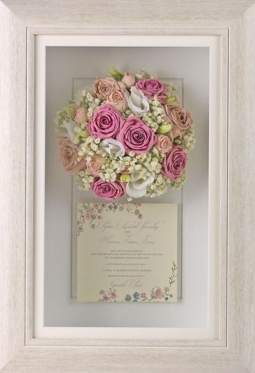 Preserved wedding bouquet. Freeze dried flowers. Created by The Flower Preservation Studio.