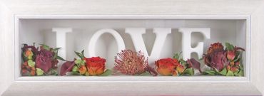 Freeze dried flowers from wedding bouquet. Created by The Flower Preservation Studio.