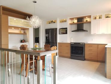 Cuisine blanche et bamboo contemporaine ASENADESIGN