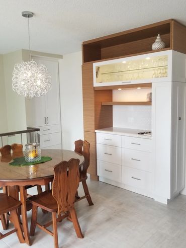 Cuisine blanche et bamboo contemporaine ASENADESIGN