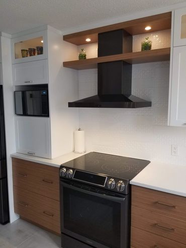 Cuisine blanche et bamboo contemporaine ASENADESIGN