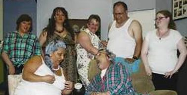 A cast photo from a production of The Dangers of V D (Valentines Day)