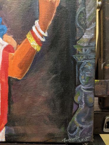 Mother and child in a temple