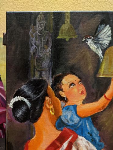 Mother and child - temple bells