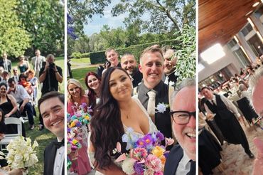 Wedding celebrant in action