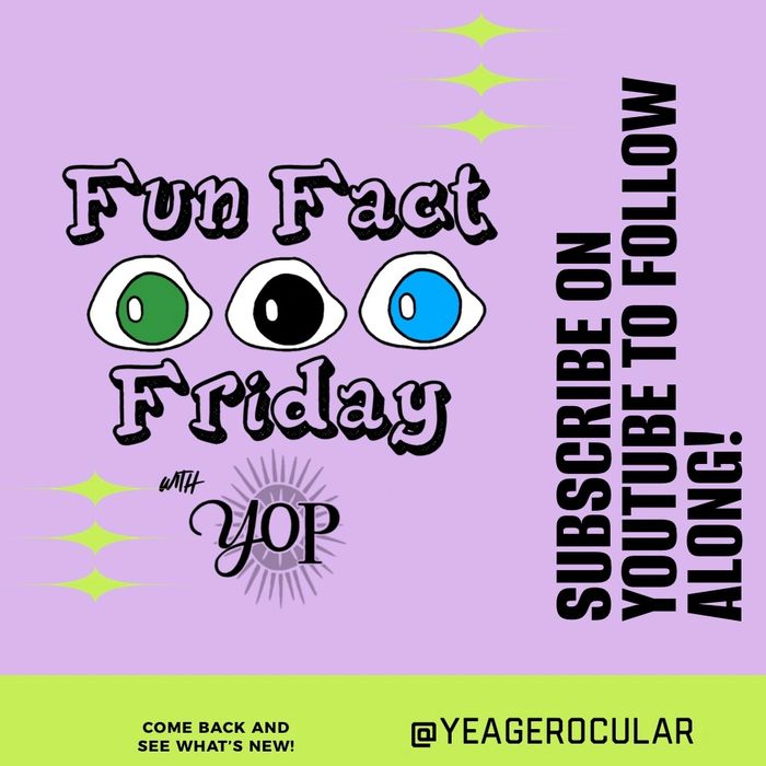 Fun fact Friday subscribe to join along @yeagerocular on YouTube 