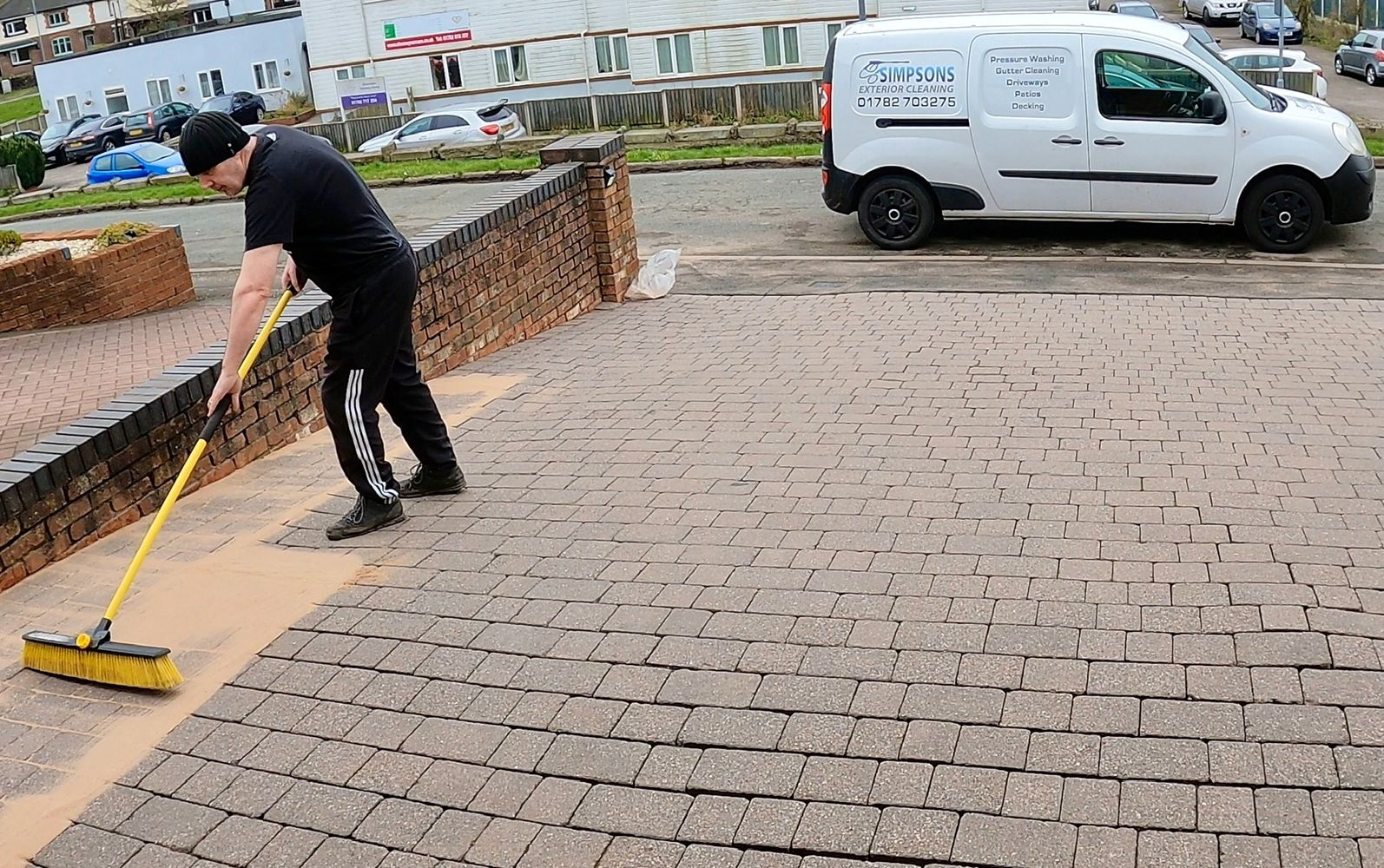Re sanding block paving in Newcastle-under-Lyme.