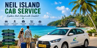 Neil Island cab service with scenic beach and natural bridge.