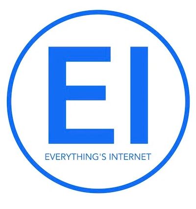 Blue logo with the letters 'EI' and the phrase 'Everything's Internet'.