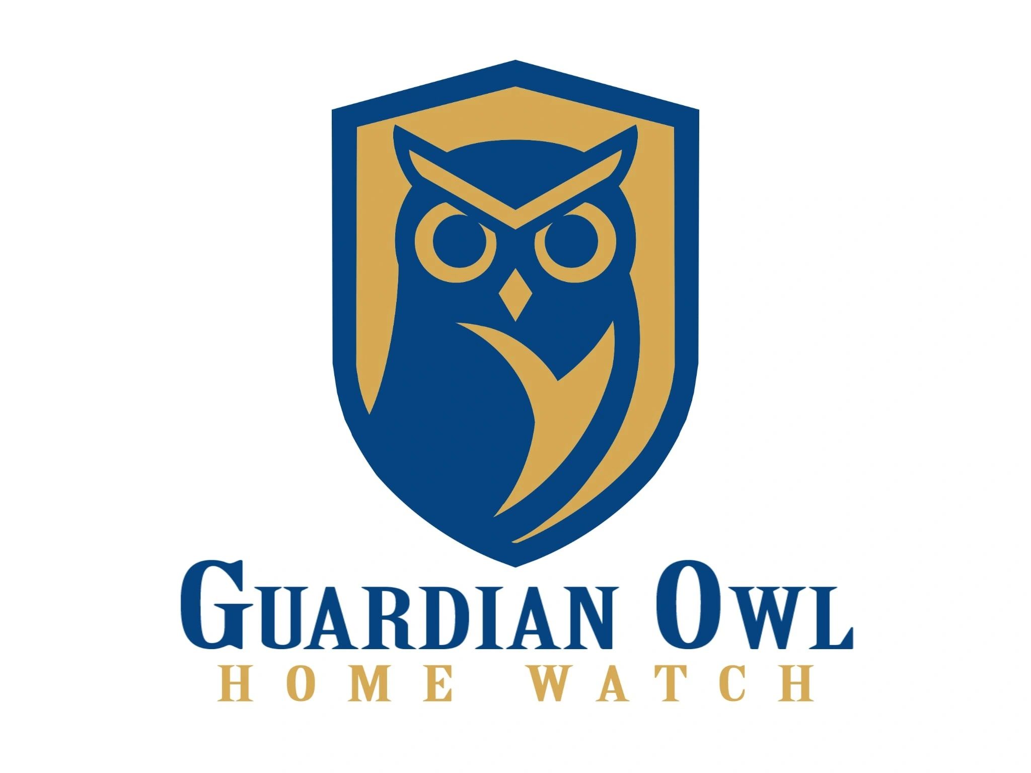 Logo of Guardian Owl Home Watch featuring a stylized owl within a shield.