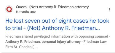 quora screenshot anthony r friedman he lost seven out of eight cases he took to trial