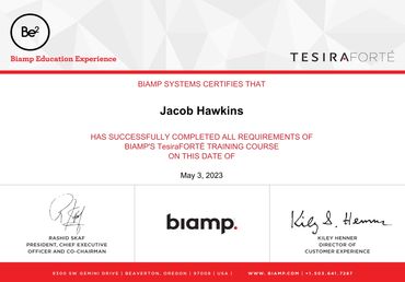 TesiraFORTÉ Certification