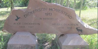 Photo of Dickerson Homestead 1913 Stone monument