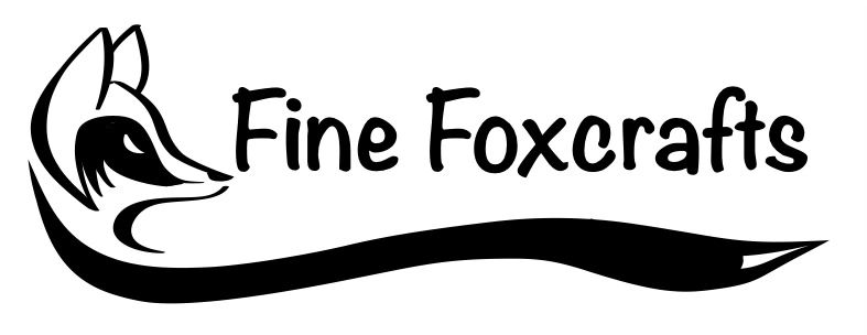 Logo for Fine Foxcrafts: a stylized fox face with a tail underlining the name