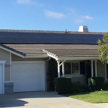 Sleek 32 Panel system Recessed to keep appeal from street down. Solar World w/ Enphase micros. 