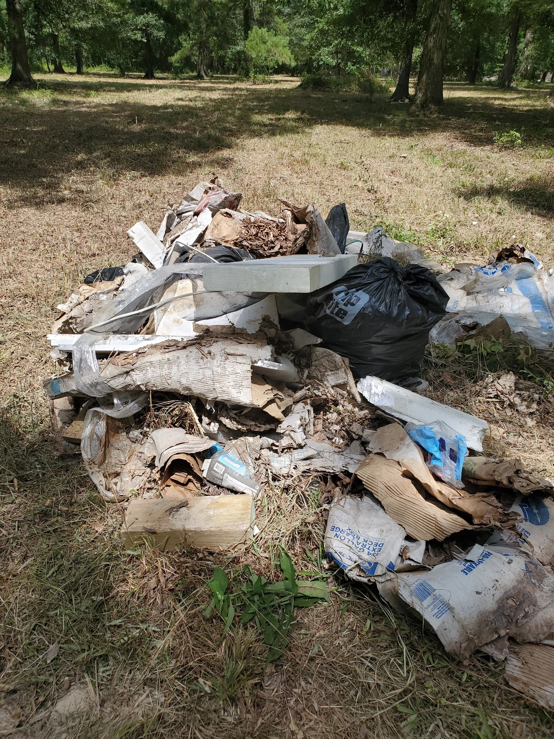 Litter dump site that was cleaned up by the Constable's Office