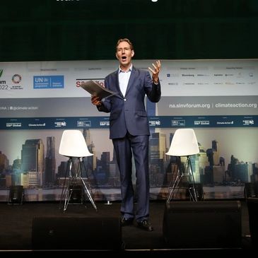 Mark Barton hosting the Sustainable Investment Forum North America during Climate Week NYC.
