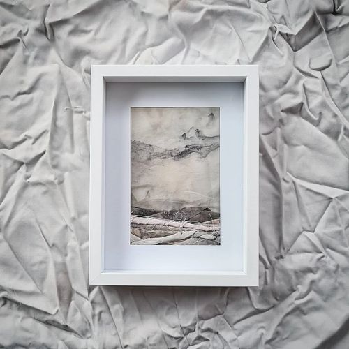 Abstract seascape textile art