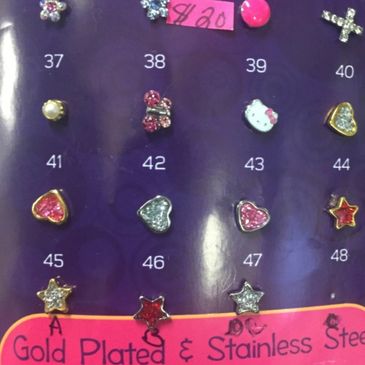 Earrings for Ear Piercing by state licensed professionals.