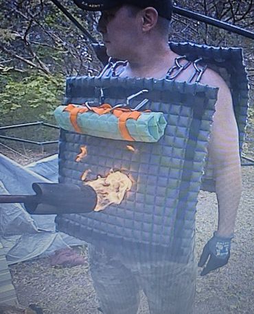 Bare skin protected from direct flames for over 2 hours!