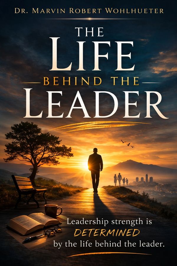 A man walks towards a sunset, symbolizing leadership and determination.