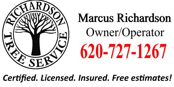 Marcus Richardson,  Richardson Tree Service.
Certified, licensed, insured. Free estimates.
