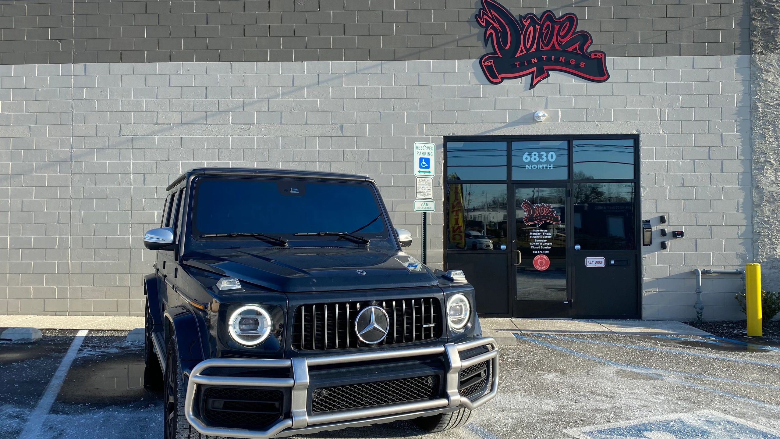 Mercedes G wagon with 20% window tint at dope tintings in pennsauken nj 