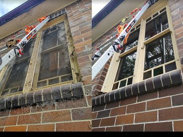 Residential window cleaning house window