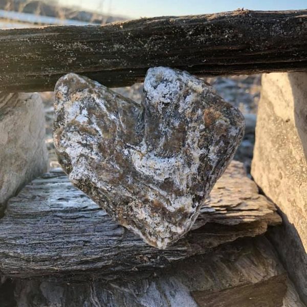 Close up of heart rock