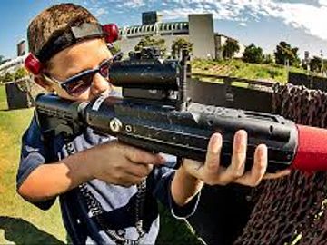 Laser tag rentals in the maritimes featuring precision lasers, with scopes, real time scoring, and bunkers to hide behind. ideal for events at schools, and community events.