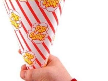 Striped 14 OZ popcorn cone or bag