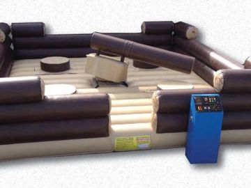 Red neck games is an inflatable game where you try to avoid being pushed off your pedestal by the log. Available in Nova Scotia, New Brunswick, and PEI.