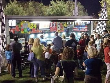 RC nascar style racing game in a trailer. The coolest competition game for the whole family.